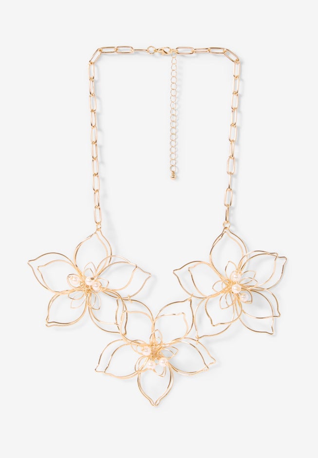 Wire Flower Necklace image number 1