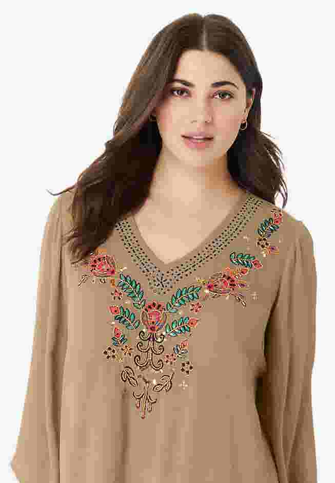 Embellished Crinkle Tunic image number 3