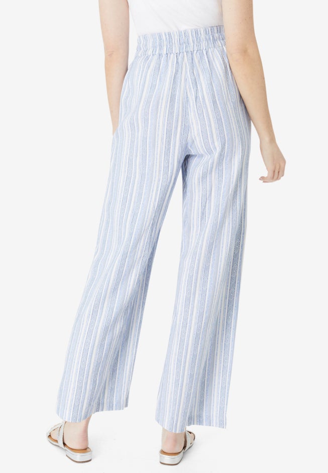 Plus Size Linen Wide-Leg Pant image number 1