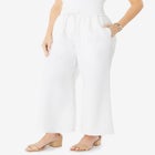 Plus Size Linen Wide-Leg Pant image number null