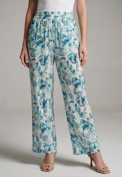 Plus Size Hand Crinkled Wide-Leg Pant