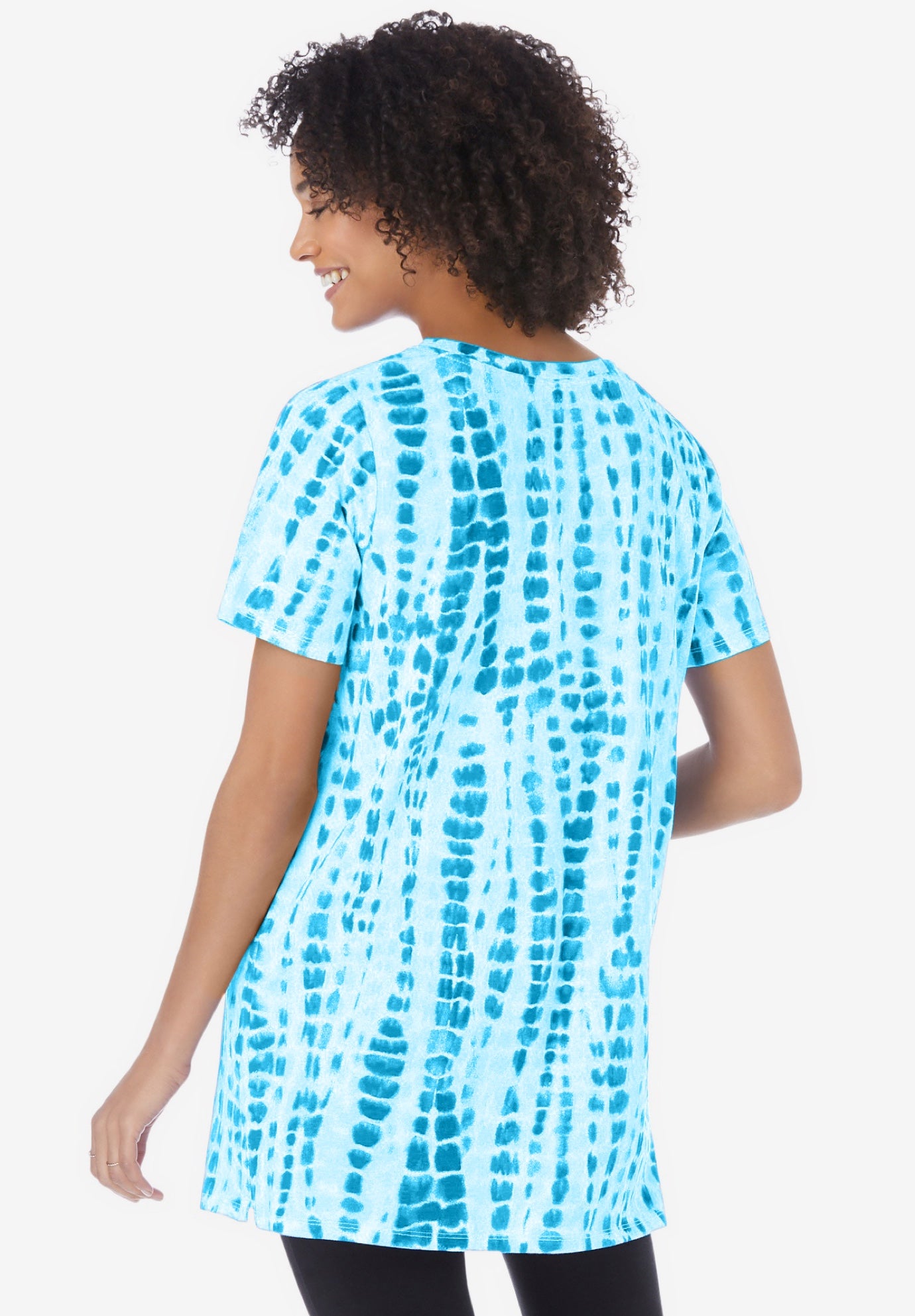 V-Neck Tie-Dye Tunic image number 1