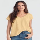 V-Neck A-Line Crochet Trim Tee image number 0