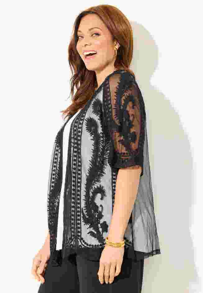 Mesh Crochet Cardigan image number 2