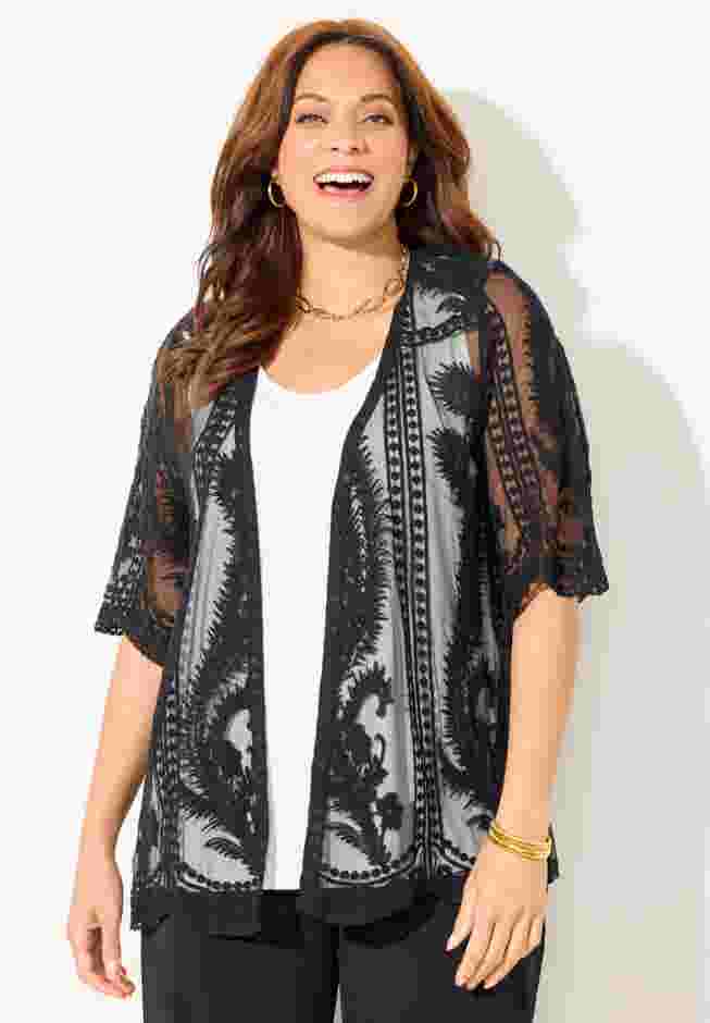Mesh Crochet Cardigan image number 0