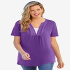 Crochet Layered-Look Tee image number null