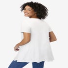 Rounded V-Neck Crochet Tunic image number null