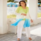 Lightweight Ombr&egrave; Open Front Cardigan image number null