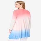 Lightweight Ombr&egrave; Open Front Cardigan image number null