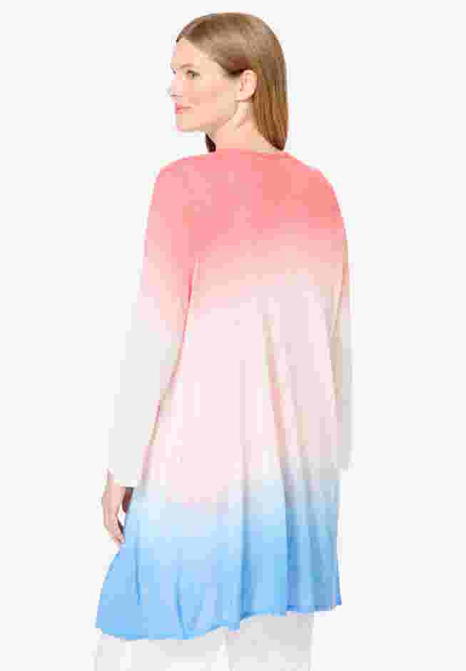 Lightweight Ombrè Open Front Cardigan image number 1