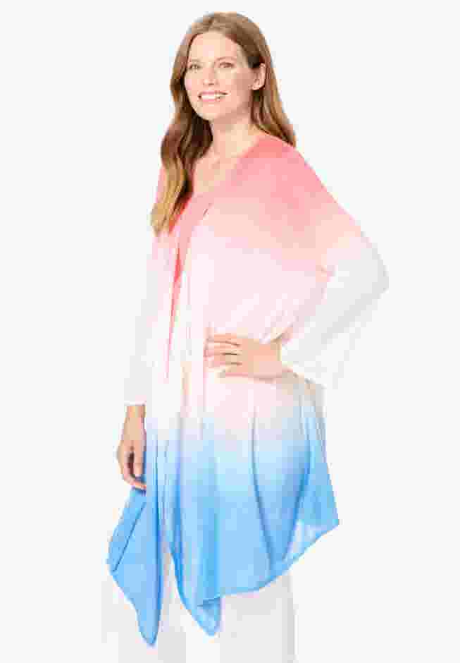 Lightweight Ombrè Open Front Cardigan image number 2