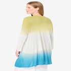 Lightweight Ombr&egrave; Open Front Cardigan image number null