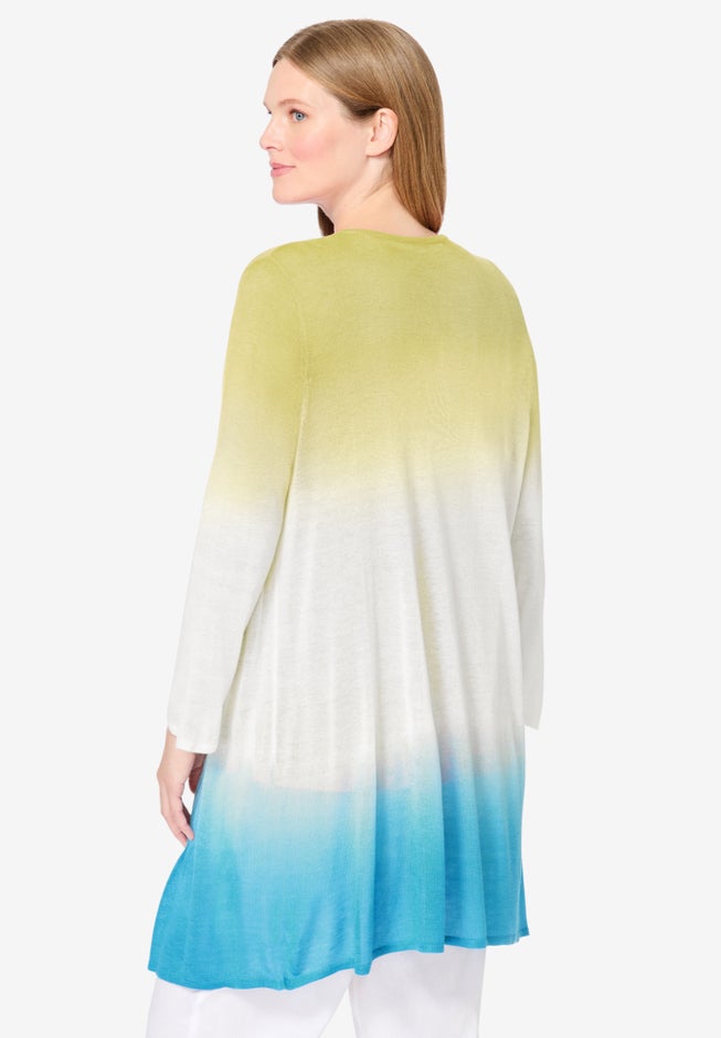 Lightweight Ombr&egrave; Open Front Cardigan image number 1