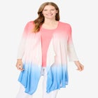 Lightweight Ombr&egrave; Open Front Cardigan image number null