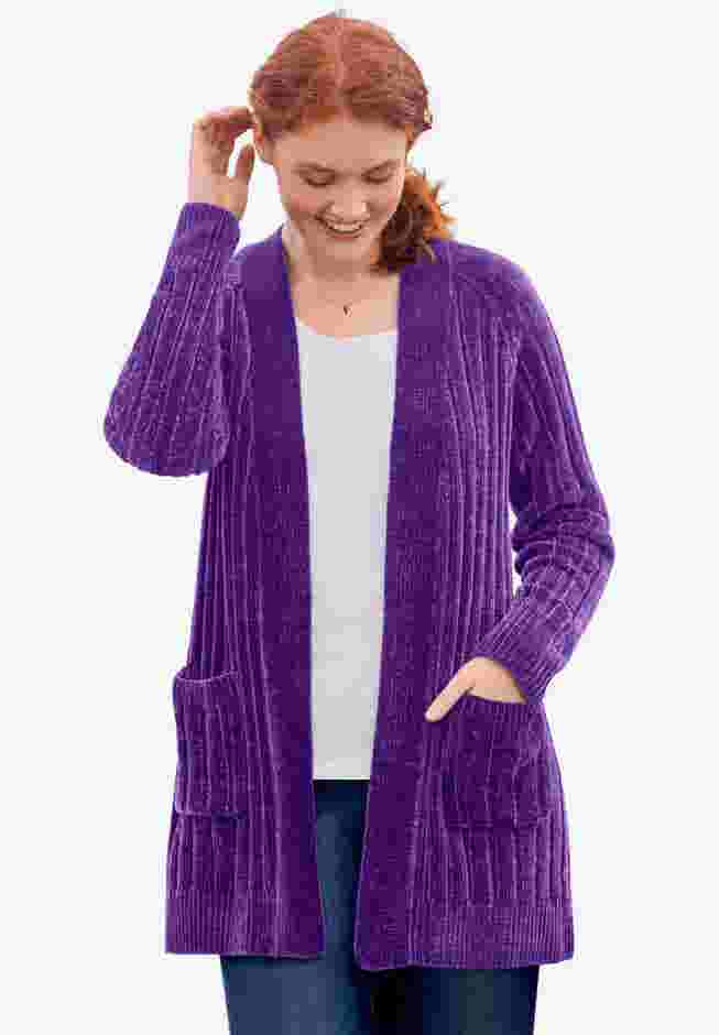 Open Front Chenille Cardigan image number 0