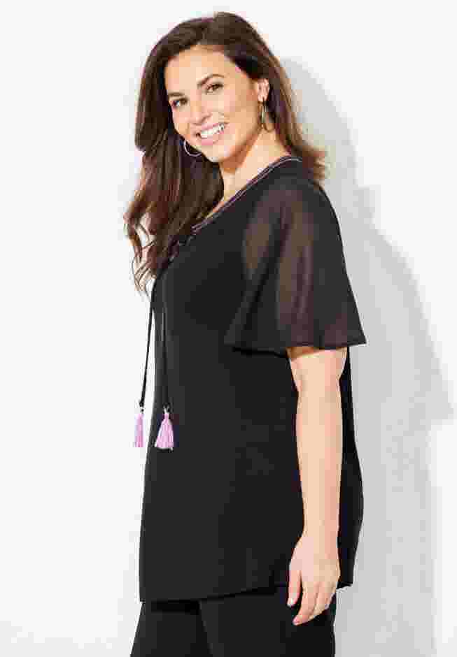 Flutter Sleeve Peasant Top image number 2