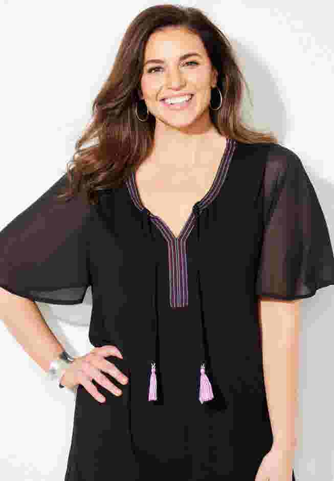 Flutter Sleeve Peasant Top image number 3