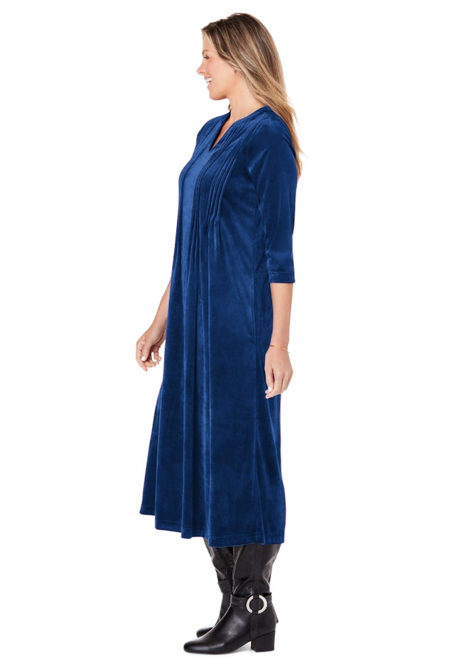 Pintuck Velour Dress image number 2