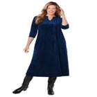 Pintuck Velour Dress image number null