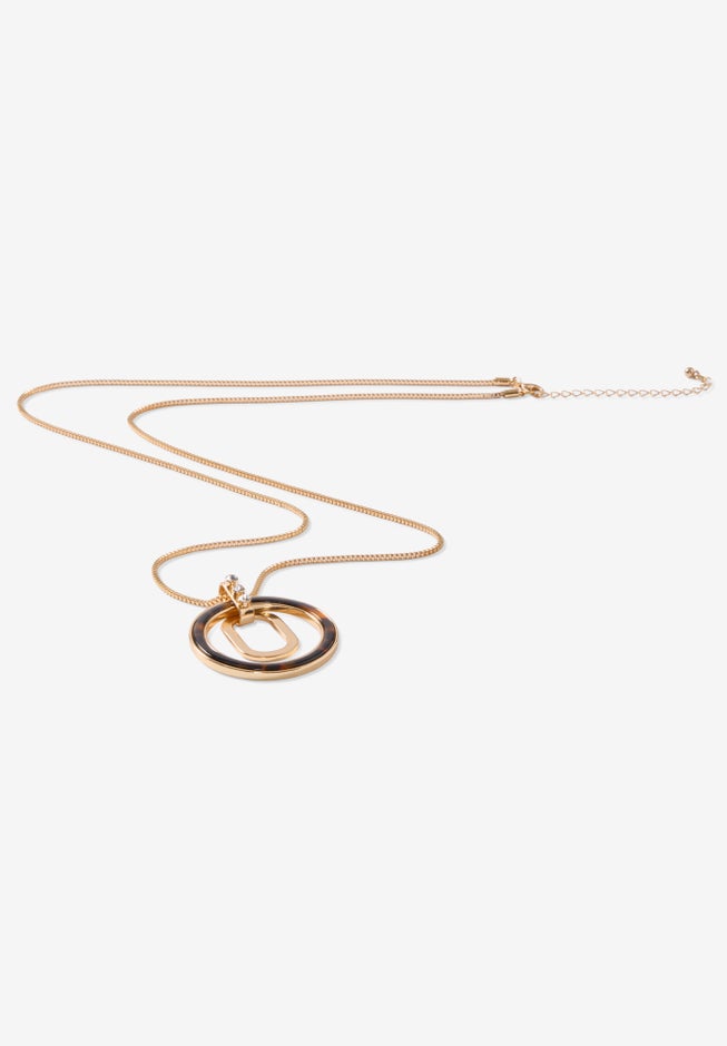 Tortoiseshell Circle Necklace image number null