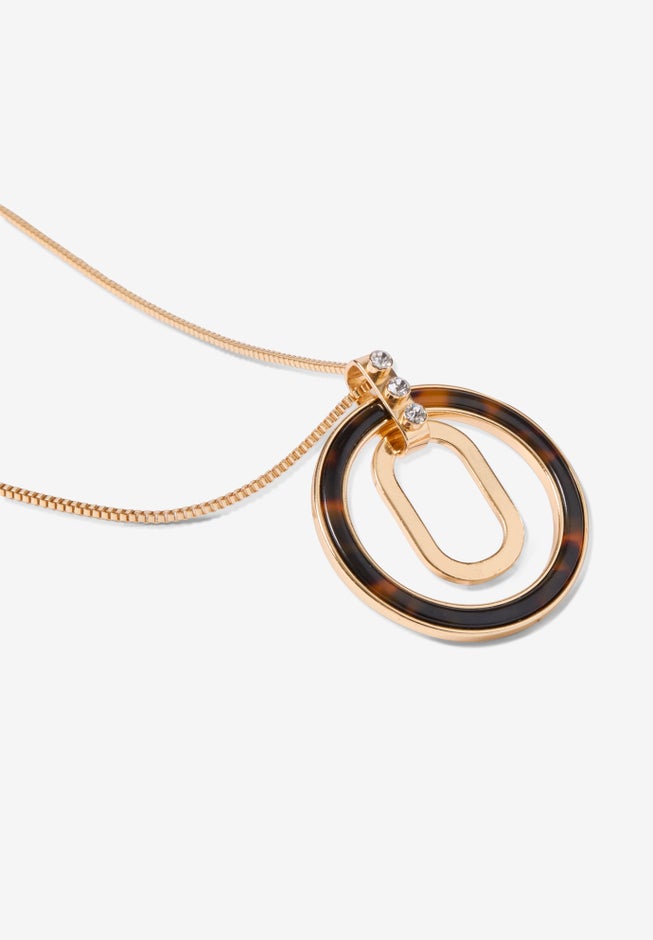 Tortoiseshell Circle Necklace image number null