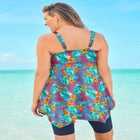 Longer-Length Handkerchief Hem Tankini Top image number 1