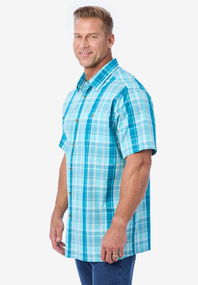 Plaid Wrinkle-Resistant Short Sleeve Button Down image number 2