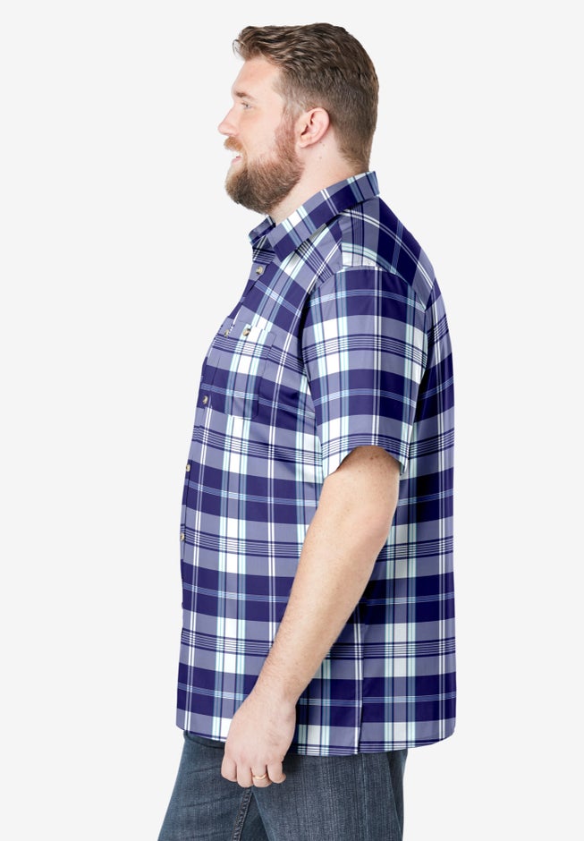 Plaid Wrinkle-Resistant Short Sleeve Button Down image number 2