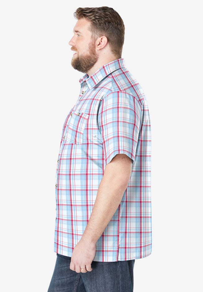 Plaid Wrinkle-Resistant Short Sleeve Button Down image number 2