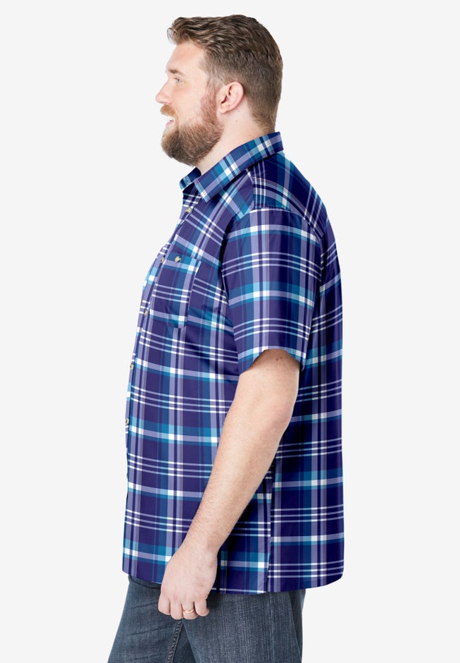 Plaid Wrinkle-Resistant Short Sleeve Button Down image number 2