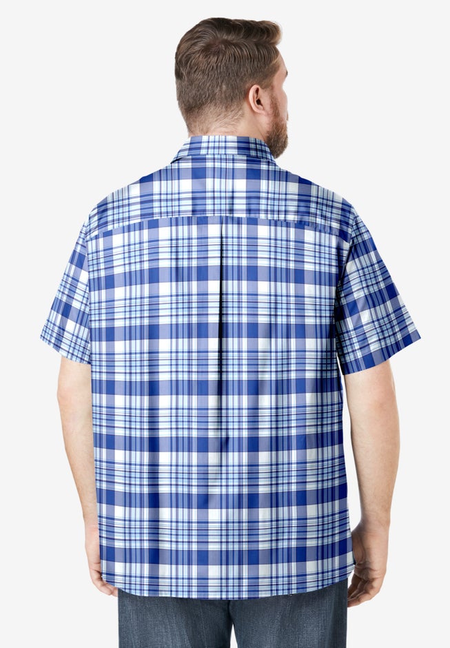 Plaid Wrinkle-Resistant Short Sleeve Button Down image number 1