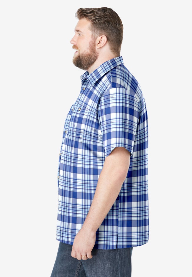 Plaid Wrinkle-Resistant Short Sleeve Button Down image number 2