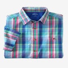 Plaid Wrinkle-Resistant Short Sleeve Button Down image number 0