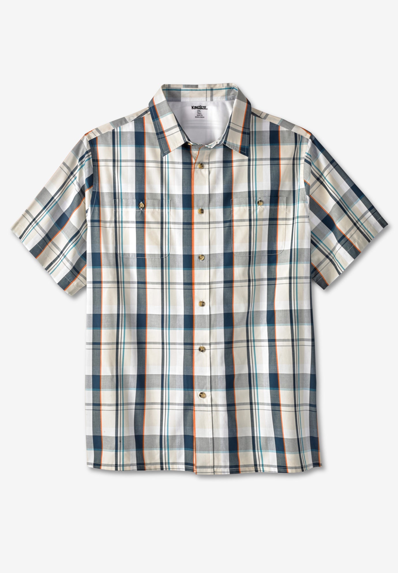Plaid Wrinkle-Resistant Short Sleeve Button Down image number 0