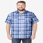 Plaid Wrinkle-Resistant Short Sleeve Button Down image number null