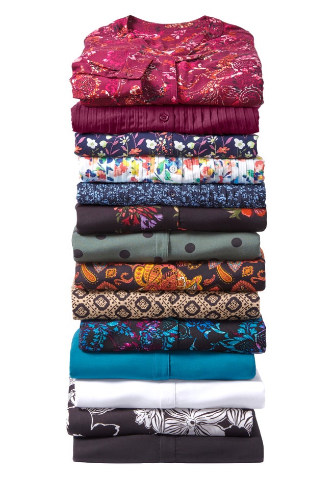 Rayon 7-Day Pintucked Tunic Blouse image number 3