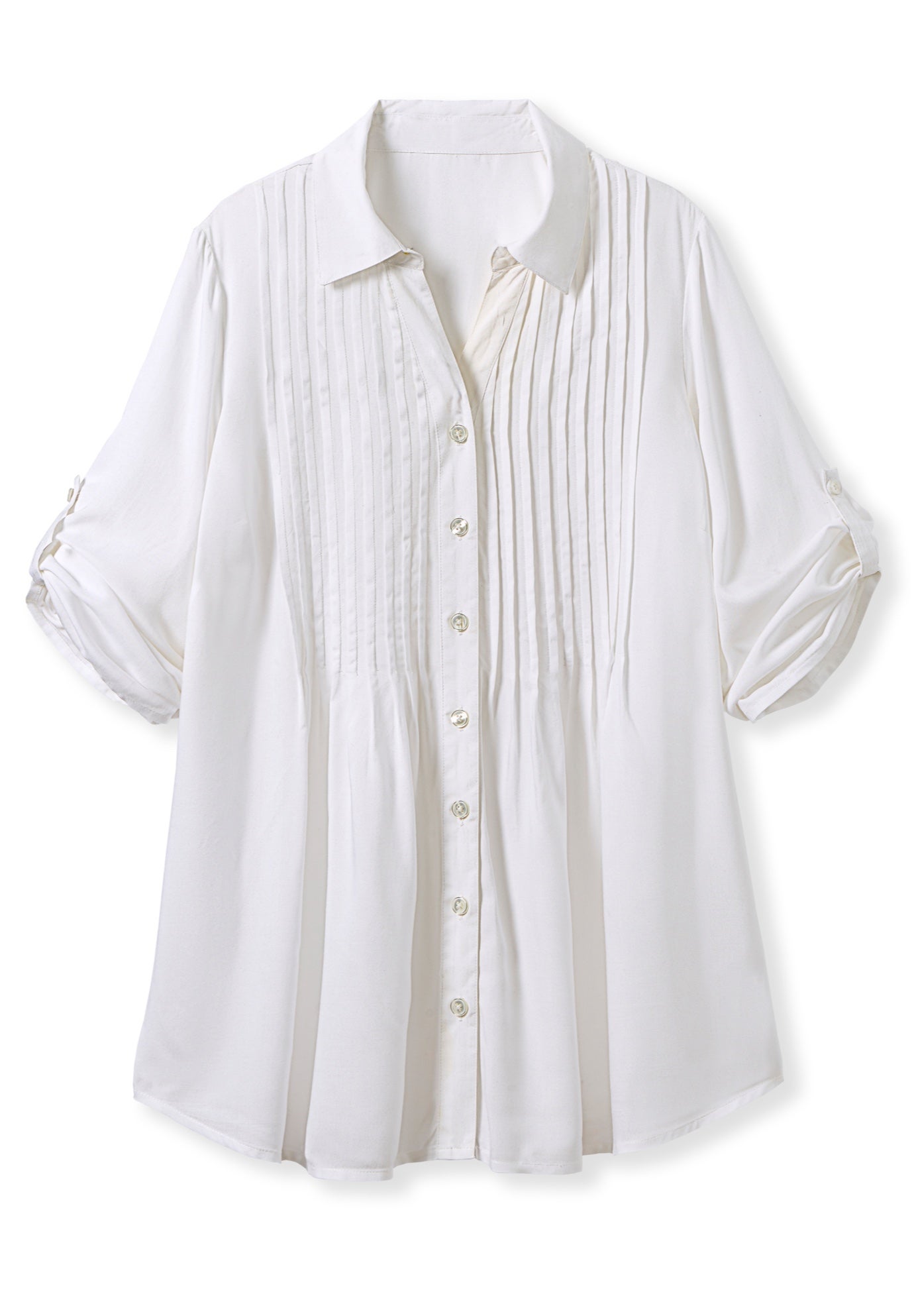 Rayon 7-Day Pintucked Tunic Blouse image number 1