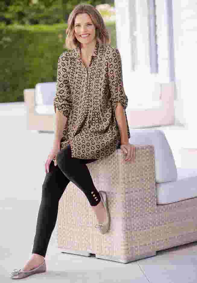 Rayon 7-Day Pintucked Tunic Blouse image number 0