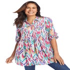Rayon 7-Day Pintucked Tunic Blouse image number null