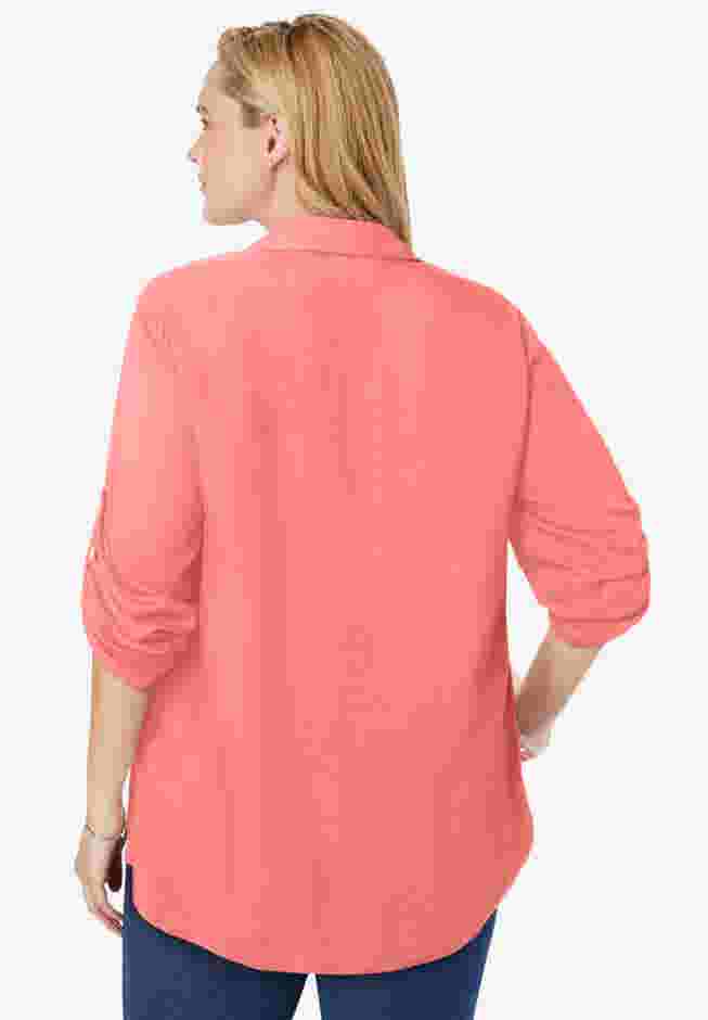 Rayon 7-Day Pintucked Tunic Blouse image number 1