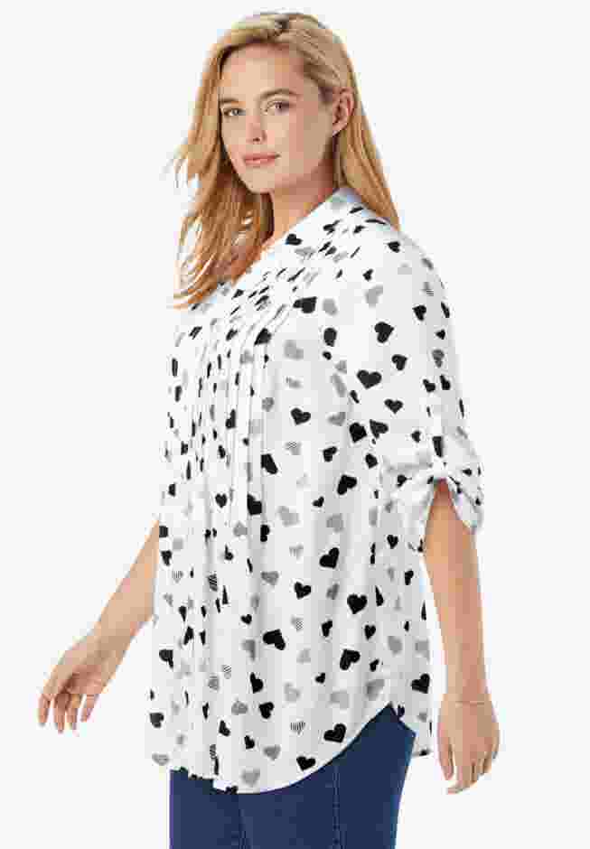 Rayon 7-Day Pintucked Tunic Blouse image number 2