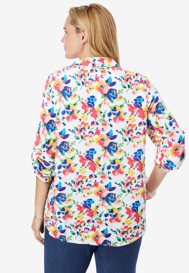 Rayon 7-Day Pintucked Tunic Blouse image number 1