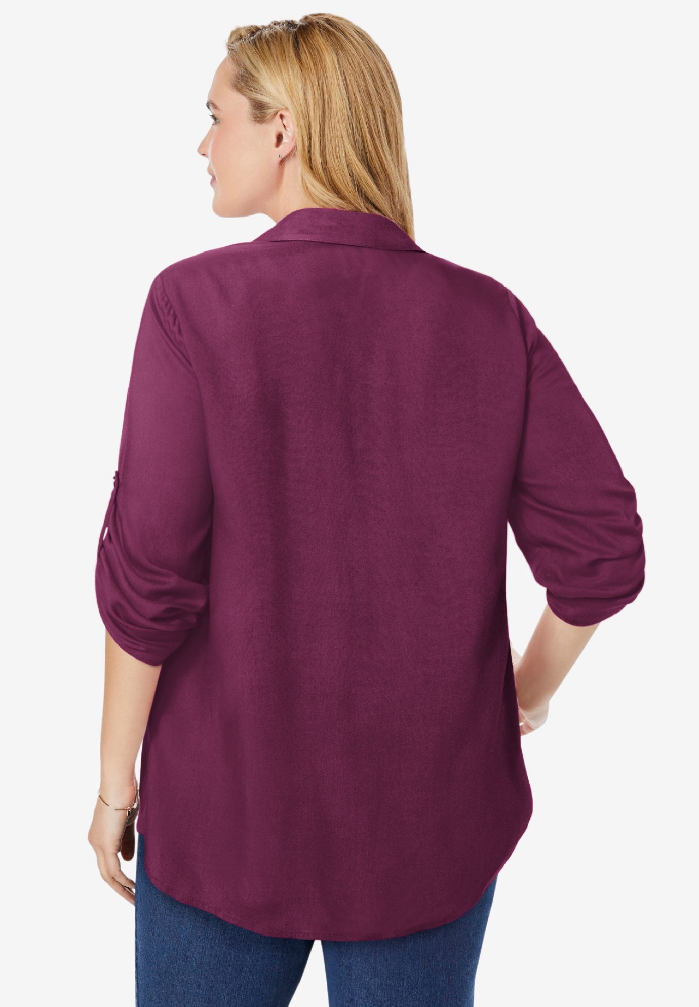 Rayon Pintucked Effortless Tunic Blouse image number 1