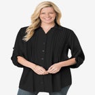 Rayon 7-Day Pintucked Tunic Blouse image number null