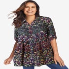 Rayon Pintucked Effortless Tunic Blouse image number null