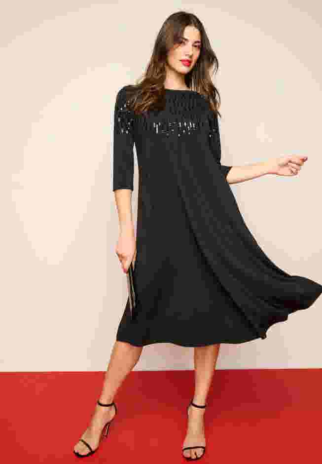 Ultrasmooth® Fabric Embellished Swing Dress image number 1