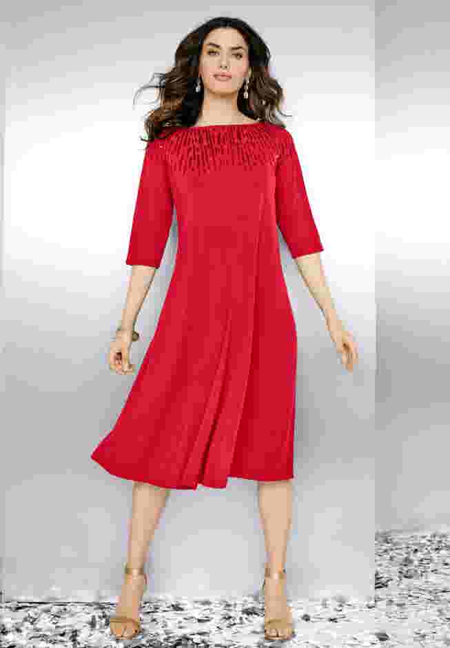 Ultrasmooth® Fabric Embellished Swing Dress image number 0
