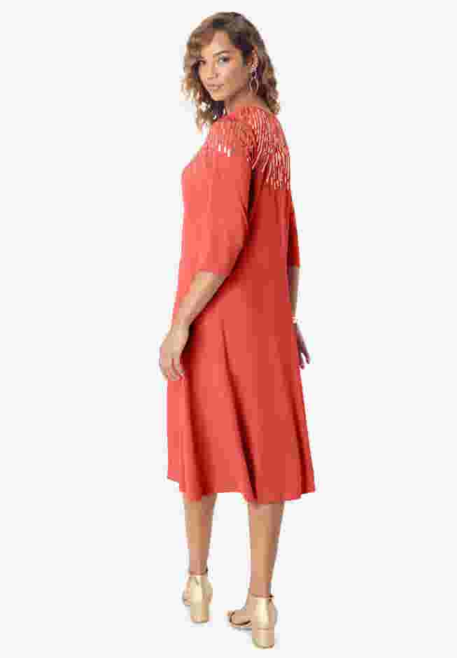 Ultrasmooth® Fabric Embellished Swing Dress image number 1
