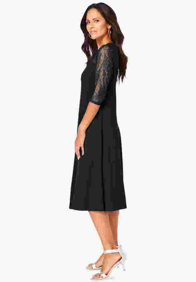 Ultrasmooth® Fabric Illusion Lace Swing Dress image number 2