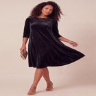 Velour Swing Drape Dress image number 0